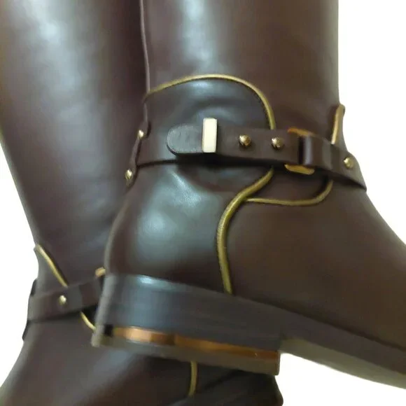 BCBGMAXAZARIA Brown Calf Leather Riding Boots Retail $398 Size 6 - Picture 10 of 12